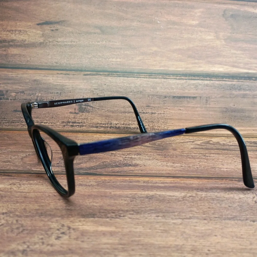 Scott Harris Europa SH-510 C2 Black Blue Cat Eye Eyeglasses 56-16-140 Eyewear
